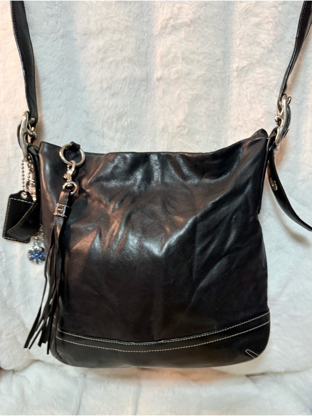 vintage Coach Soho black leather hobo or crossbody bag